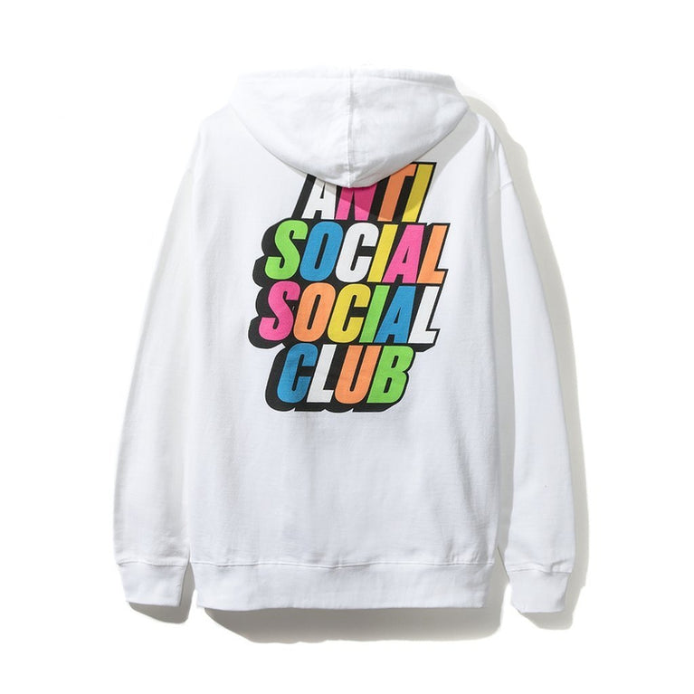 Antisocial Social Club Blocked Rainbow White Hoodie