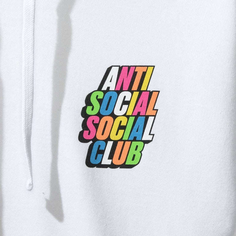 Antisocial Social Club Blocked Rainbow White Hoodie