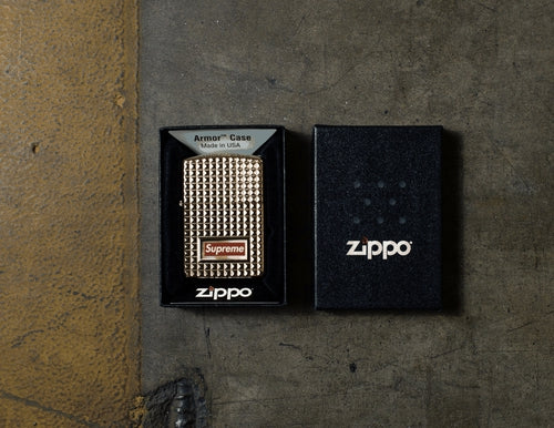 Supreme Diamond Cut Zippo Lighter (Gold)