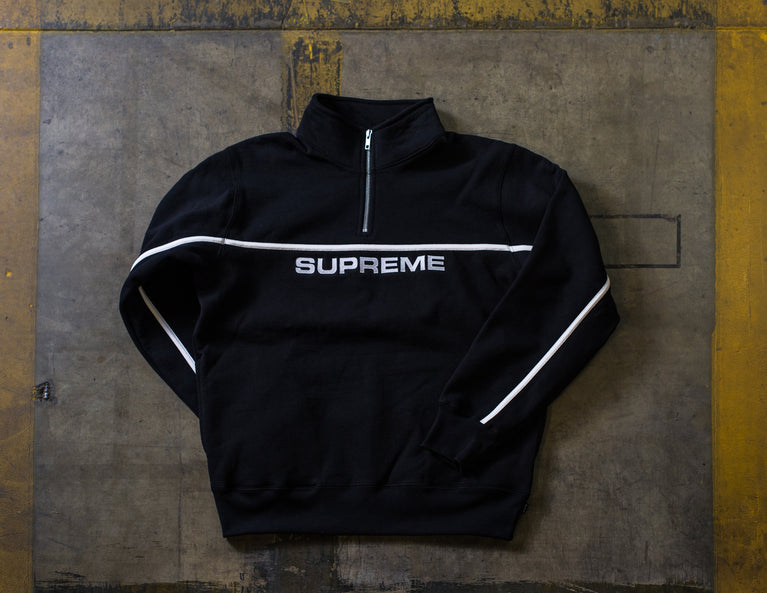 Supreme 2-Tone Half Zip Sweater (Black)